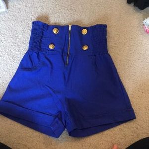High Waisted Royal Blue Shorts